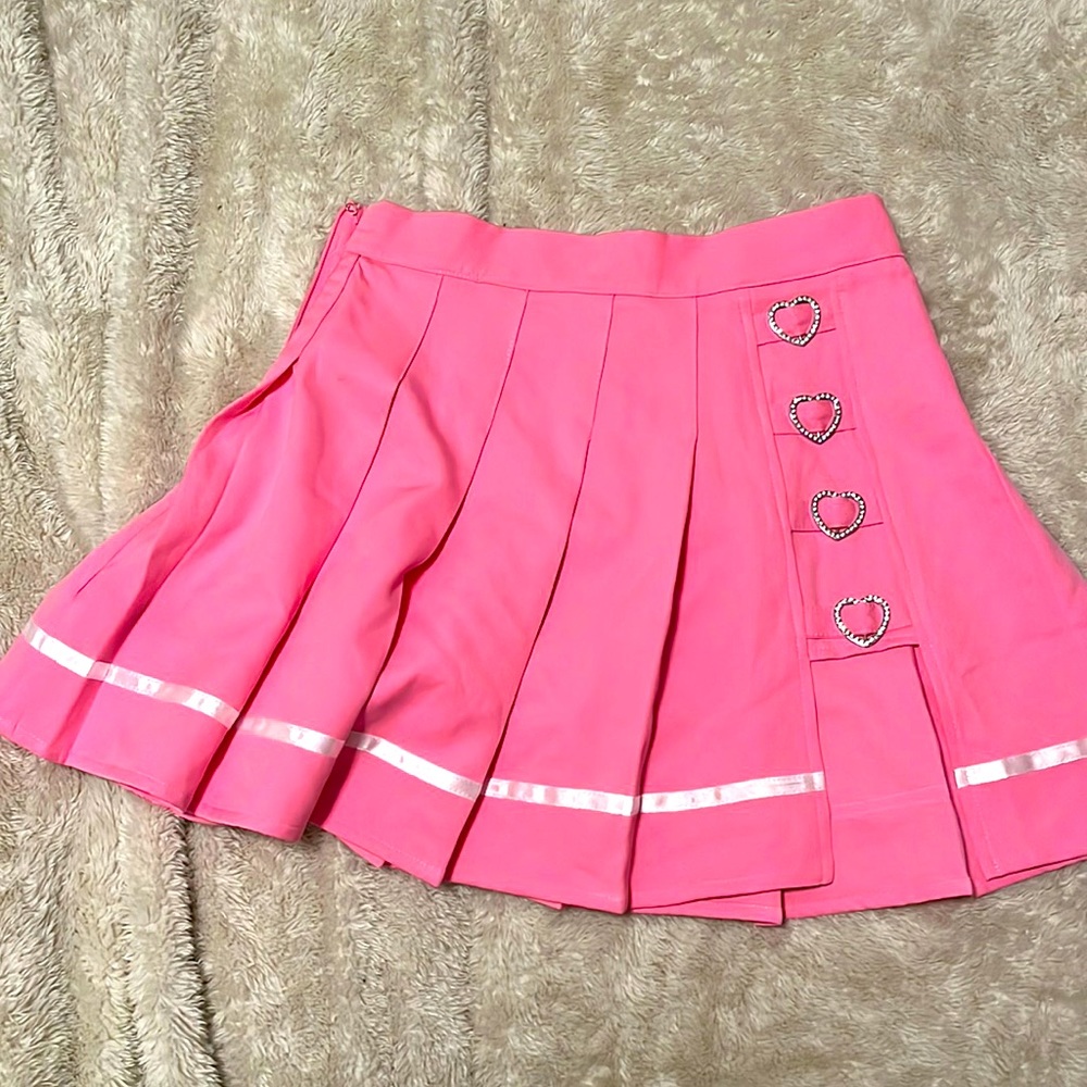 XS SHEIN pink pleated skirt